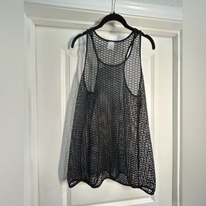 Black Mesh Swim Cover Up
